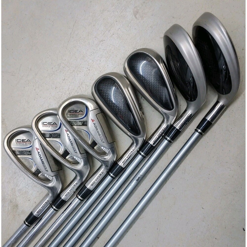 3-9 Adams Golf Tech OS Idea HYBRID IRONS RH GRAPHITE + STEEL, GS 75 Regular Flex